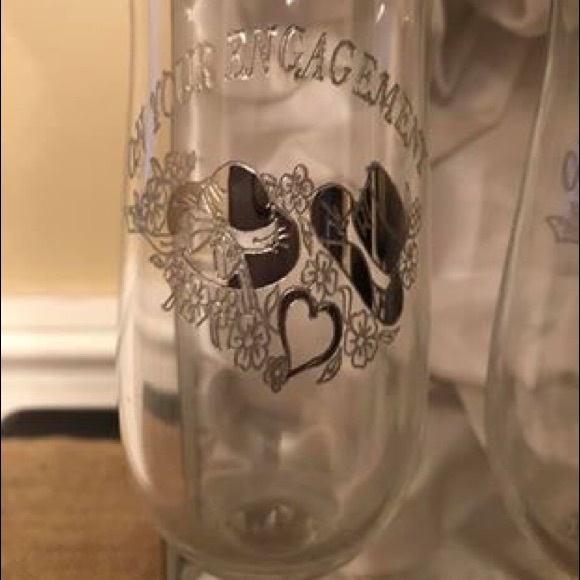Bohemian Crystal Engagement Champagne Flutes - Picture 2 of 4